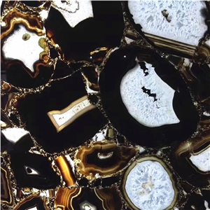 Translucent Black Gemstone,Black Semi Precious Panels,Black Agate Slab