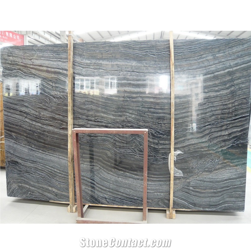 Black Forest Natural Wooden Effect Marble Slabs