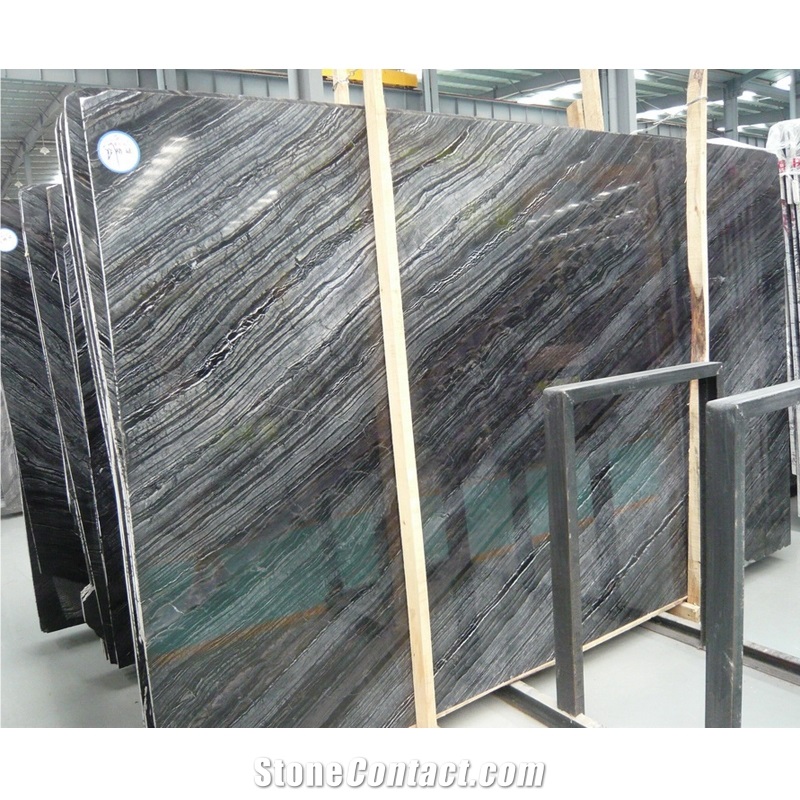 Black Forest Natural Wooden Effect Marble Slabs