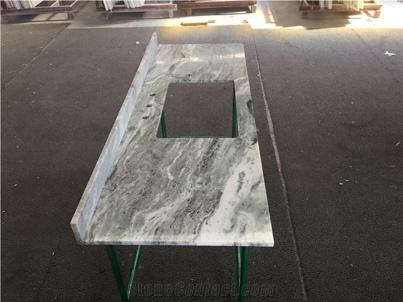 Fantasy Brown Marble Vanity Top with Backsplash