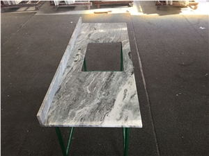 Fantasy Brown Marble Vanity Top with Backsplash
