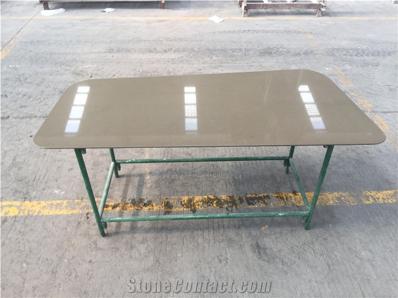 Hotel Casegoods Coffee Brown Quartz Tops with Knife Edge
