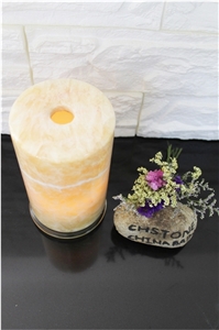 Honey Onyx Candle Holder Natural Stone Lamp Cover