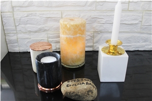 Honey Onyx Candle Holder Natural Stone Lamp Cover