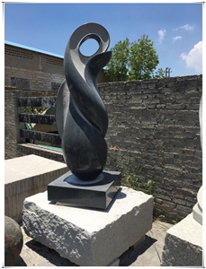 Jet Black Granite Abstract Art Handcarved Landscap Sculpture Jet Black Granite Abstract Art Handcarved Landscap Sculpture