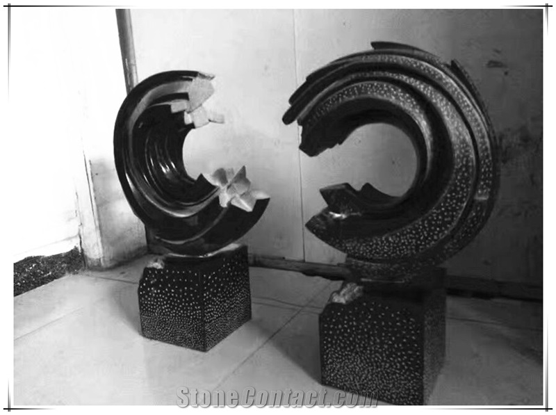 Jet Black Granite Abstract Art Outdoor Landscape Garden Sculptures
