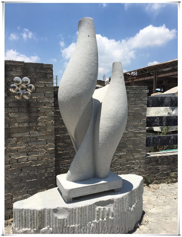 Nutral Gray Granite Abstract Art Outdoor Street Sculpture for Garden