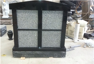 Shanxi Black 2 Niche Cremation Columbarium with Vase