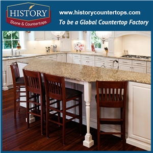 Brazil Gold Granite Countertops Kitchen Bar Top Island Worktop for Usa