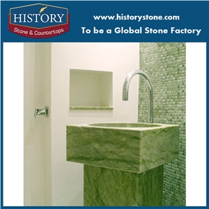 Dandong Green Color Beautiful Marble Bathroom Countertops