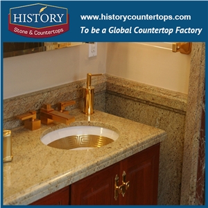 Kashmir Golden Granite Bathroom Countertops Hotel Bathroom Vanity Base Kashmir Golden Granite Bathroom Countertops Hotel Bathroom Vanity Base