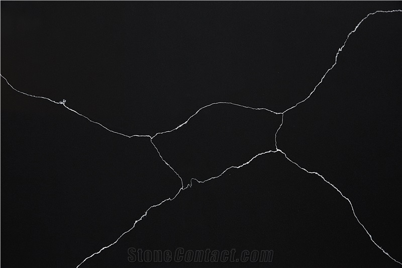 Black Quartz Nero Marquina 05 Quartz Tiles&Slabs Flooring&Walling