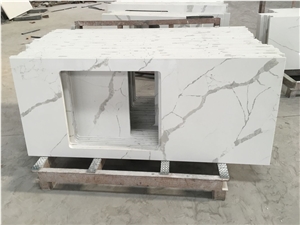 Calacatta White Kitchen Quartz Countertop Worktops Island Top Calacatta White Kitchen Quartz Countertop Worktops Island Top