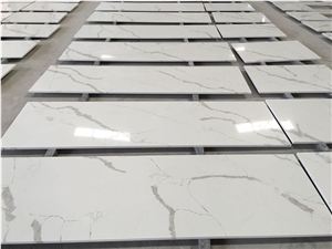 Calacatta White Kitchen Quartz Countertop Worktops Island Top