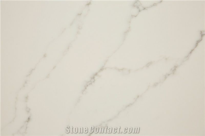 Quartz Slabs Snow White 14 Vm-17527 Quartz Tiles Flooring&Walling