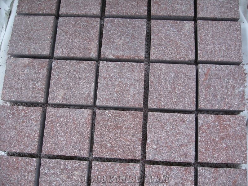Red Porphyry / China Red Shouning Porphyry Cube Stone & Pavers ,Cut to Size