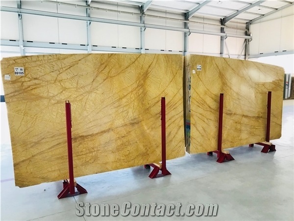 Amarillo Triana Marble Slabs & Tiles, Natural Yellow Polished Stone