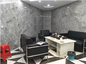 Athena Grey Cloud Gray Marble Slabs Tiles for Hotel Floor Covering