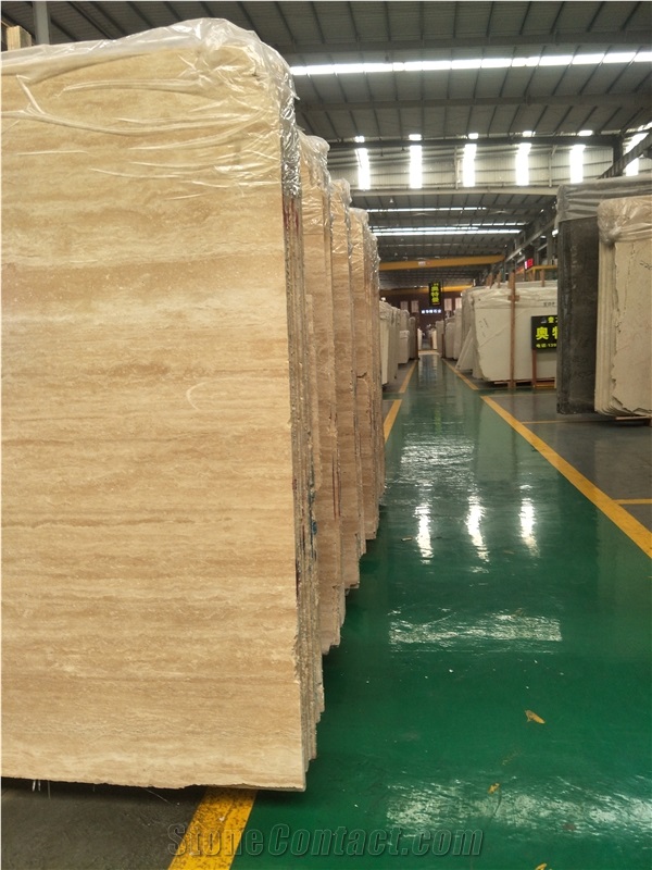 Beige Travertine Stone Slabs, Flooring & Wall Covering Tiles for Hotel
