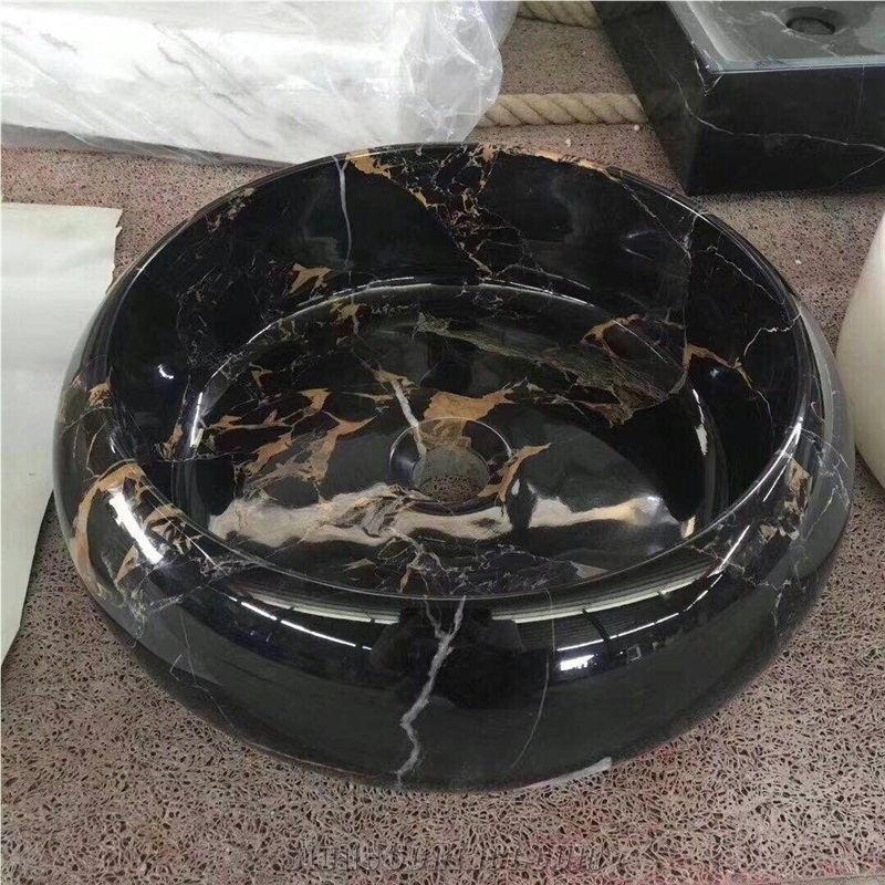 Black and Gold Marble for Basins&Sinks