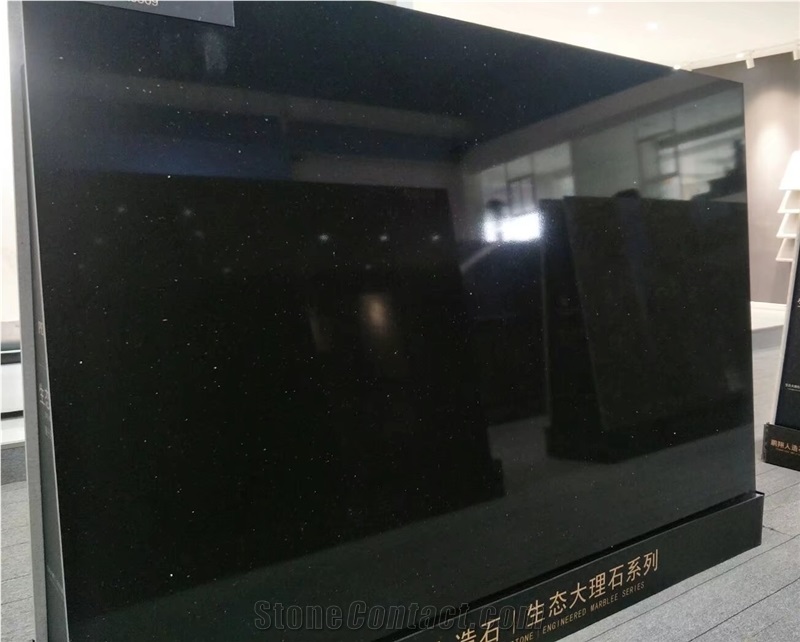 Black Artificial Stone Slab&Tile,For Kitchen Countertop,Wall Cappings