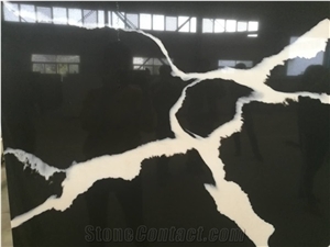Black Marquina,Marble Look, Artificial/Engineered Quartz Stone/Slabs