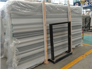 Building Grey Straight White Line Marble,Grey Wooden Marble Slab&Tile