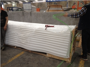 Calacatta White Quartz Stone Big Slabs, Cut Size Polished
