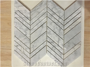 Carrara White/Bianco White Marble Mosaic Kitchen Mosaic Backsplash