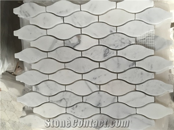Carrara White/Bianco White Marble Mosaic Kitchen Mosaic Backsplash