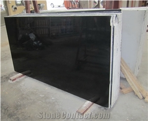 China Absolute Pure Black Nero Marble Panel Tile for Floor Covering