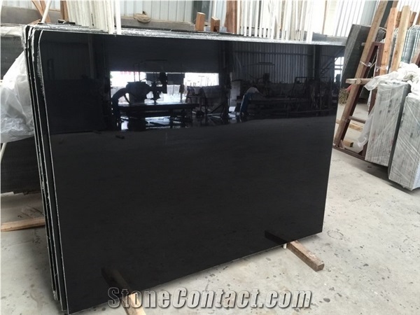China Absolute Pure Black Nero Marble Panel Tile for Floor Covering