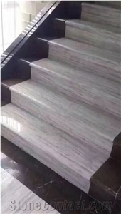 China Grey Wooden Marble Slabs for Floor Covering
