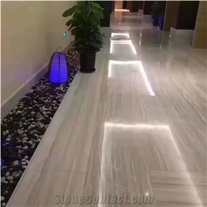 China Grey Wooden Marble Slabs for Floor Covering