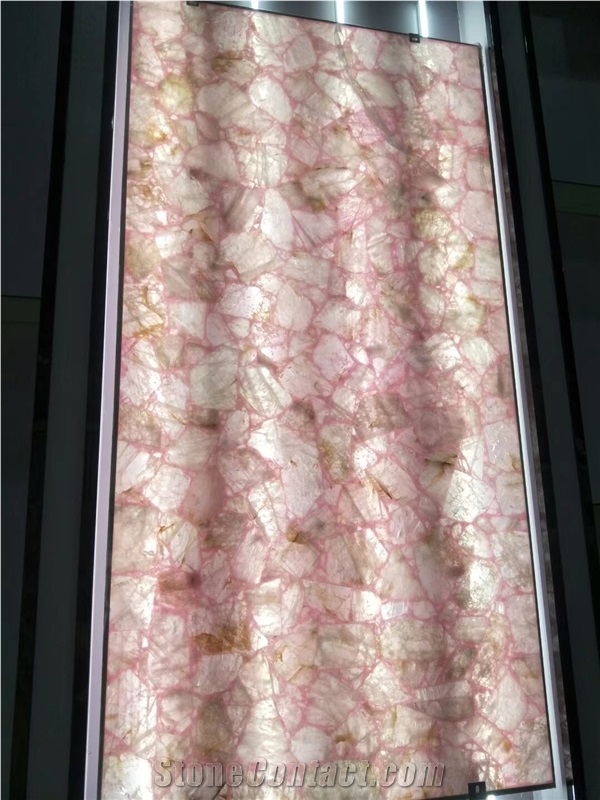 China Rose Quartz Gemstone Slab&Tiles