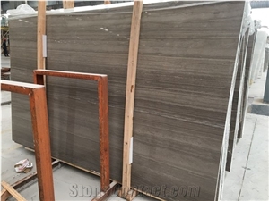 China Shuitou Polished Coffee Brown Wooden Vein Marble Factory Price