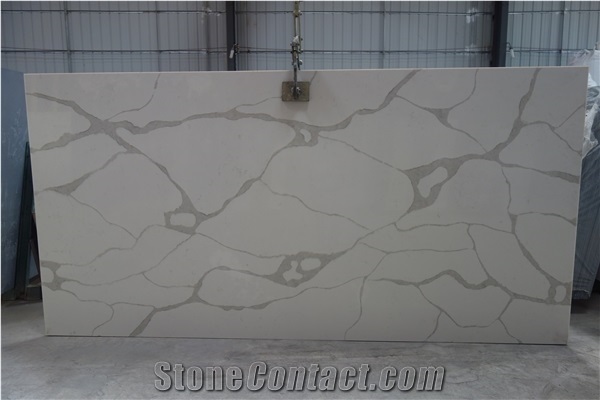China White Quartz Engineered Stone Artificial Slab Floor Wall Project
