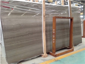 China Wholesale Coffee Brown Marble Wood Grain Slabs for Wall Cladding
