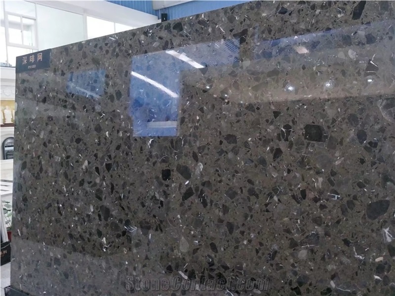 Chinese Dark Emperador Artificial Stone Slabs&Tiles,Polished and Honed