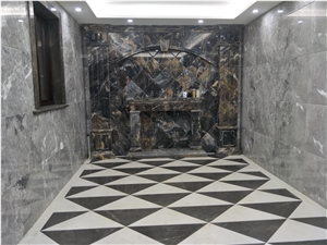 Cloudy Grey Marble Slabs
