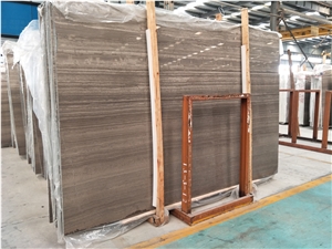 Coffee Wooden Vein Polished Marble Tiles Slabs Floor Grey Brown
