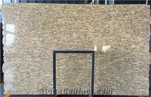 Giallo Santa Cecilia Slabs & Tiles, Brazil Yellow Granite for Flooring