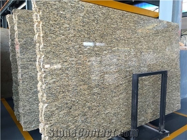 Giallo Santa Cecilia Slabs & Tiles, Brazil Yellow Granite for Flooring