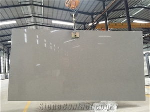 Grey Artificial Quartz Slab Wall Panel Environmental Building Material