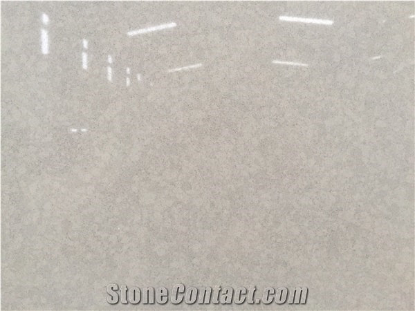 Grey Artificial Quartz Slab Wall Panel Environmental Building Material