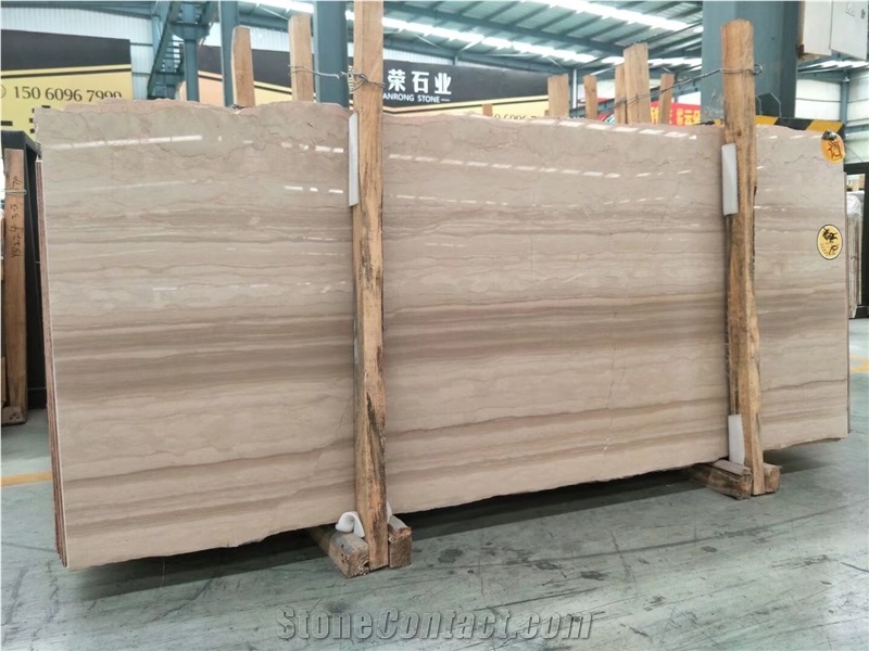 Grey Wooden Grain Marble Wall Tile Polished Natural Stone Slab