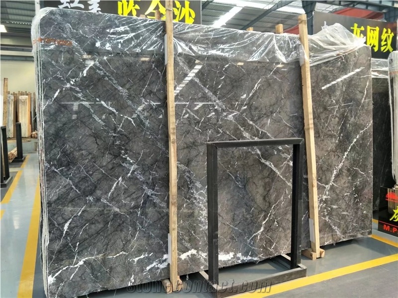 Grigio Argentato，Dark Grey with White Veins Marble and Tiles