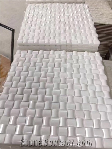 Han White Marble Mosaic / Different Styles Wall & Floor Mosaic Tiles