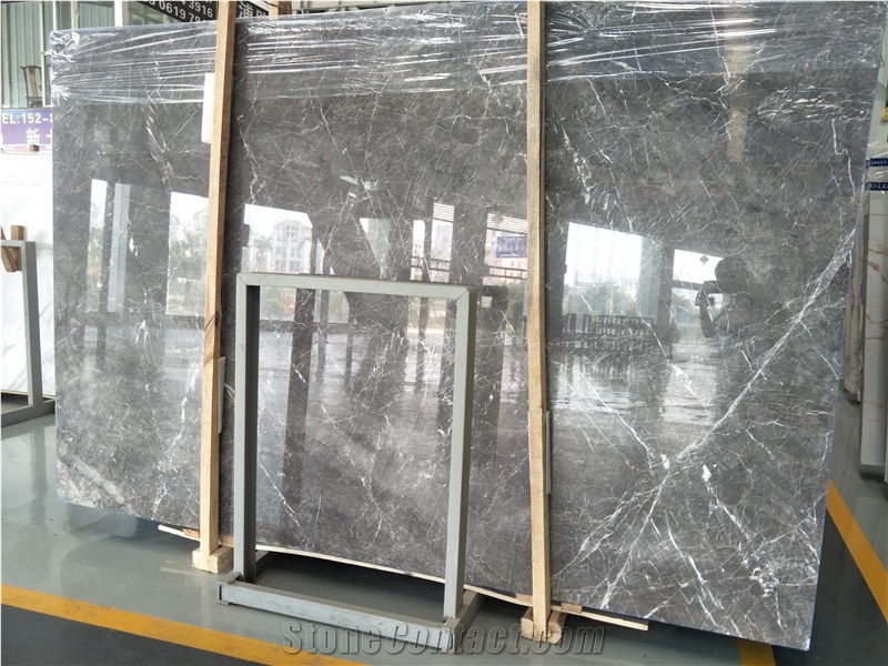 Hermes Grey Marble Big Slabs Wall Floor Covering, Elegant Build Stone