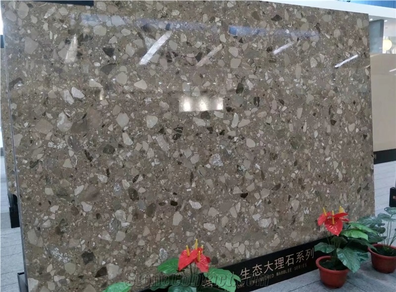 High Quality Chinese Light Emperador Artificial Quartz Slab&Tile